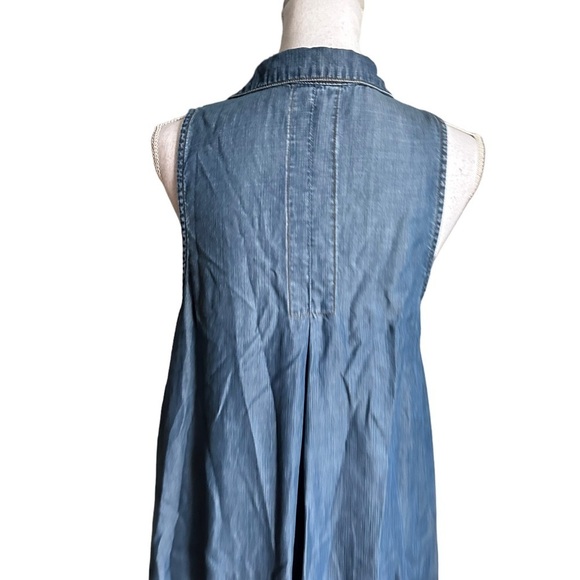 Cloth & Stone Blue Tencel Sleeveless Dress Size Medium - Picture 11 of 17